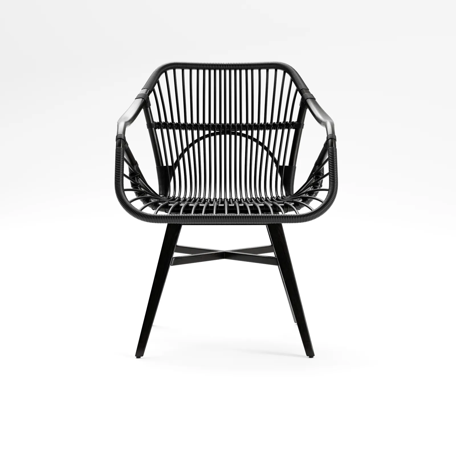Black Rattan Lounge Chair