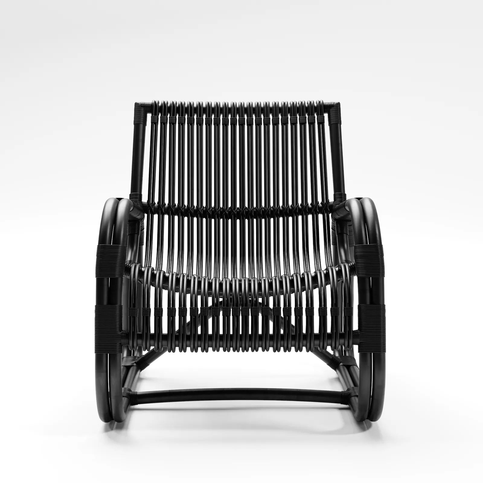 Black Rattan Rocker