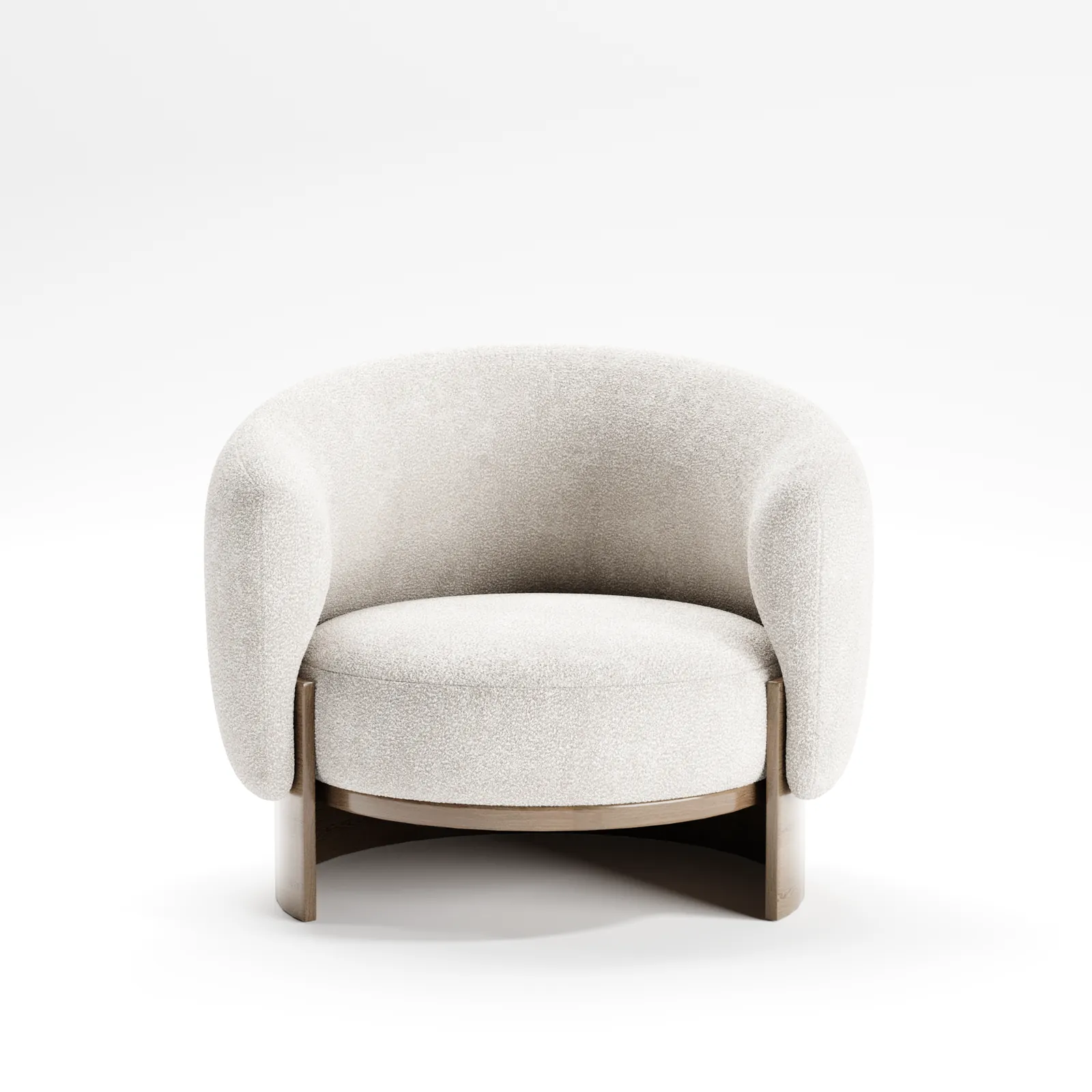Cream Bouclé Curve Chair