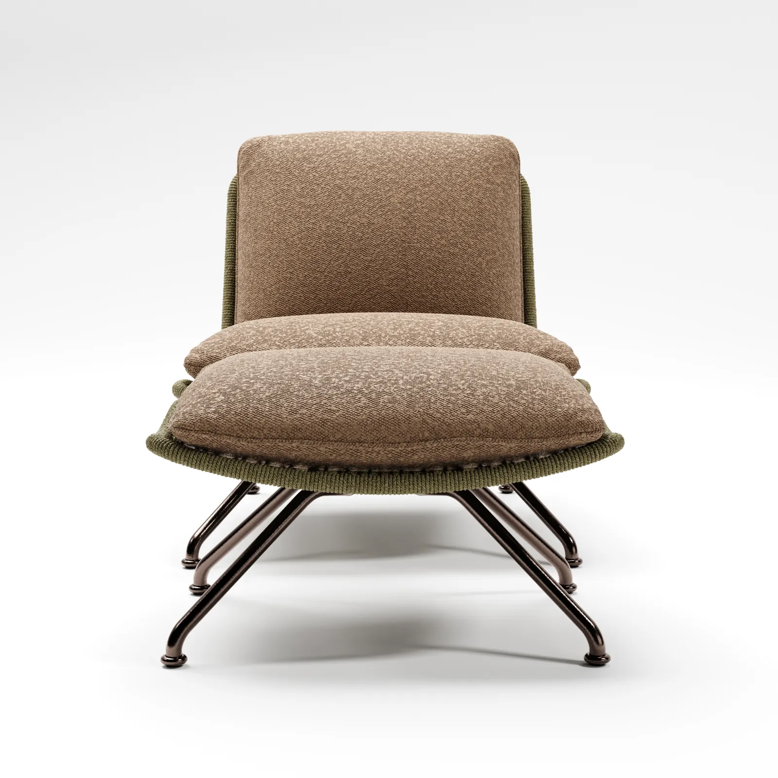 Olive Tweed Slipper Chair